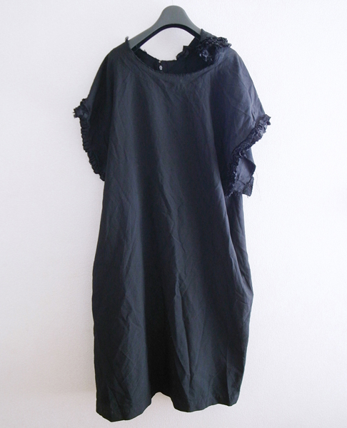 14 COMME des GARCONS 四角形エステル 切り出しワンピースS黒