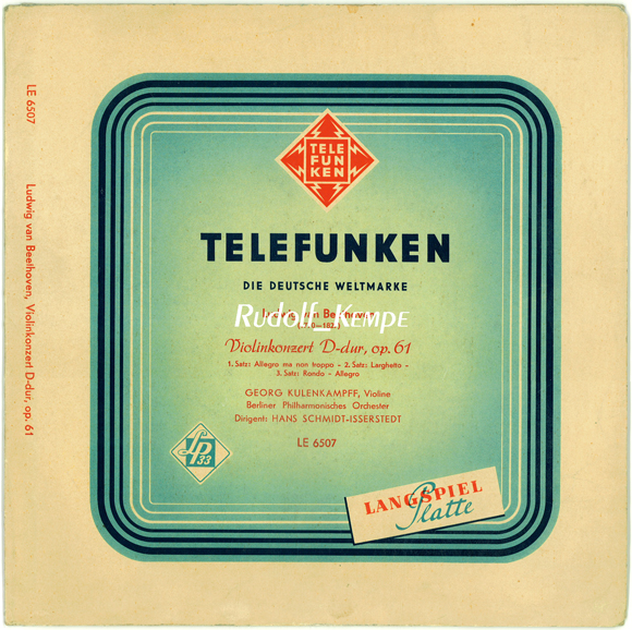 独Telefunken LE　ベートーヴェン Vn協　クーレンカンプ