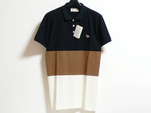 新品 メゾンキツネ ポロシャツ トリコロール メンズL