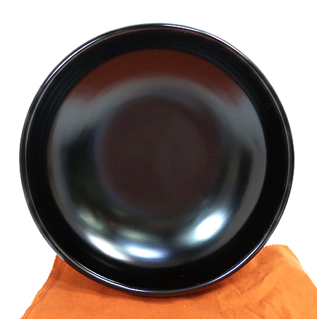 美品 桂窯 三代寄神崇白造 真塗 灰器 茶道具 黒漆塗 共箱 茶器 ☆美桂