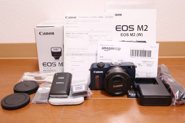 canon キャノン EOS M2 ベイブルー EF-M 22 f2 付き 付属品有 カメラ