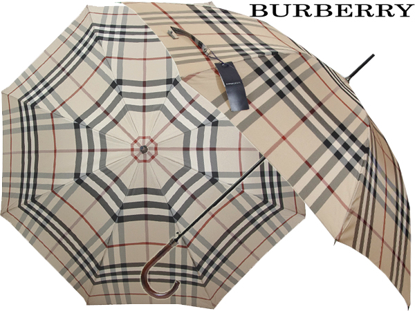 BURBERRY(バーバリー)チェック柄カバー付長傘雨傘 【公式通販】