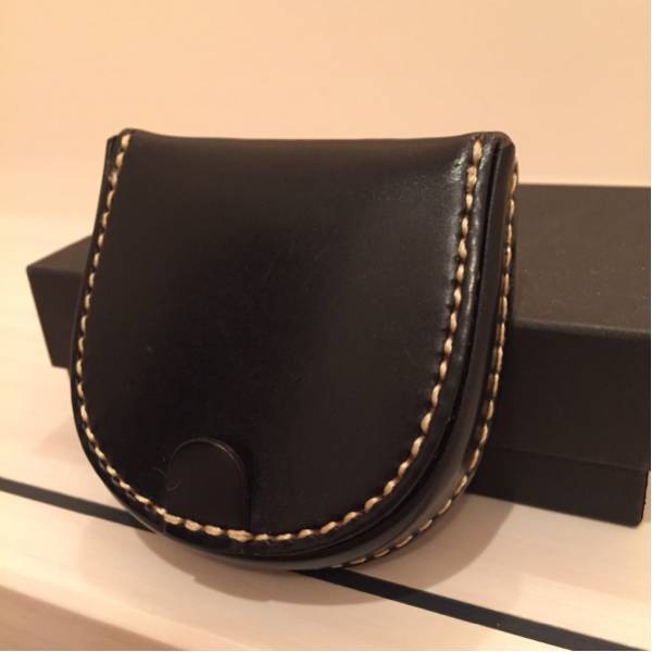 美品！万双 ブライドル馬蹄型小銭入 ブラック