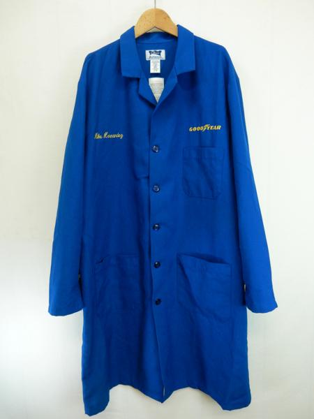 【GOOD YEAR刺繍ショップコート】古着ワークロング青XL nomex