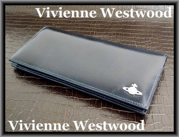 (B-8217)新品2.3万★ヴィヴィアンウェストウット/紺/牛革/長財布