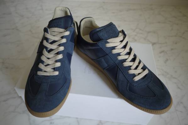 新品 正規品 Maison Martin Margiela レザースニーカー 42 紺 1