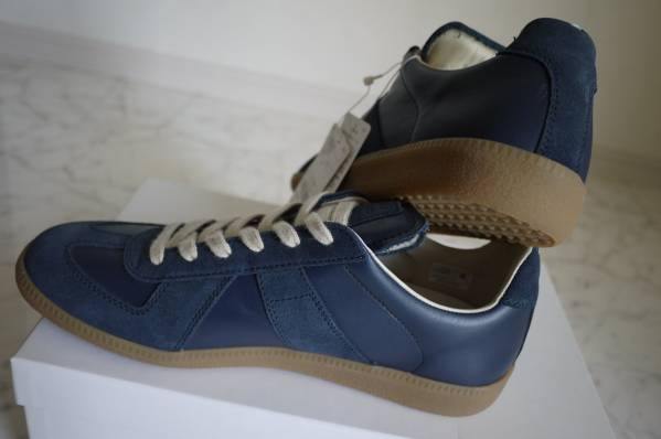 新品 正規品 Maison Martin Margiela レザースニーカー 42 紺 1