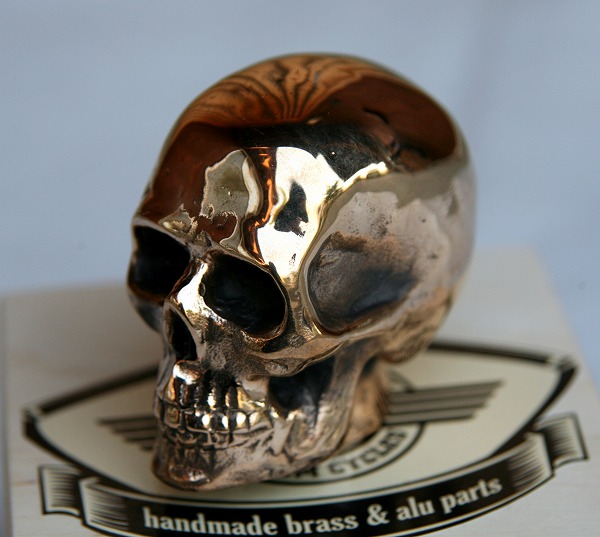 スカル ドクロ シフトノブ ハーレー ジョッキー 真鍮製 送料込