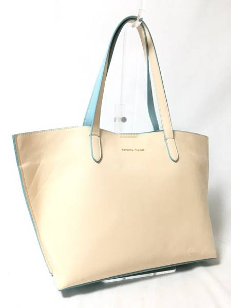 美品 サマンサタバサ バイカラー レザー トートバッグ