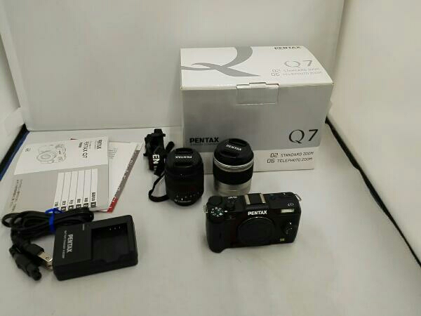 Q7 PENTAX ブラック ダブルズームキット ペンタックス ミラーレス一眼