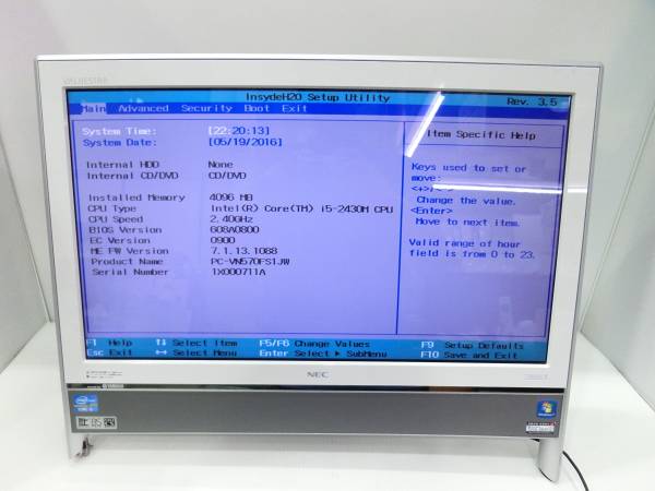 NEC 一体型PC VN570/F Core i5/4GB ジャンク品 HDDなし