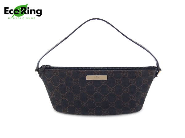 1円 美品 グッチ 07198 GG キャンバス アクセサリーポーチ EL227