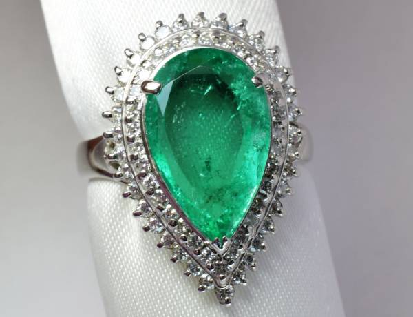※大粒！エメラルド 3.29ct　ダイヤ 0.72ct Pt900 10.06g