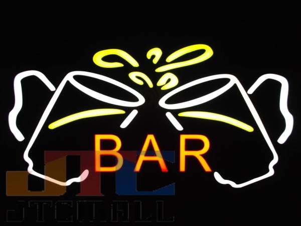 BAR ビールジョッキ LED ネオン看板 ネオンサイン 広告 店舗用 N