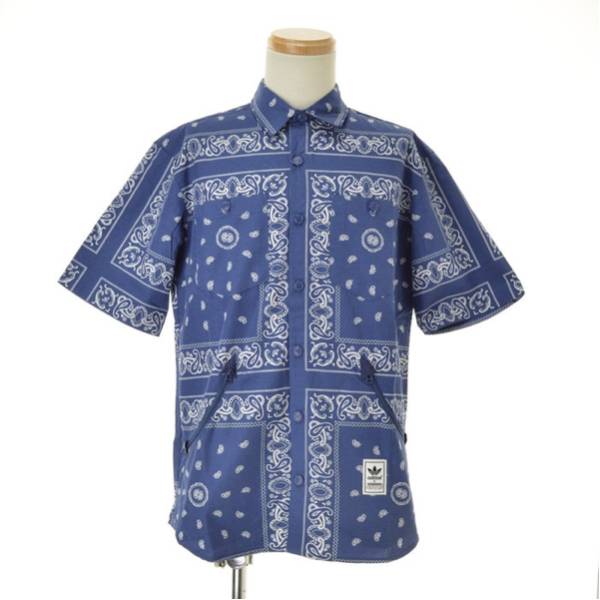 新品/ネイバーフッド/アディダス/コラボ/バンダナ柄/シャツ/Ｌ