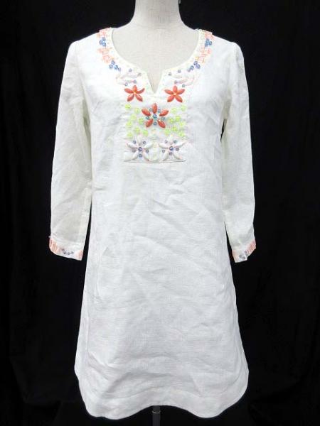 チェスティ ワンピース ミニ チュニック 七分袖 無地 S 白