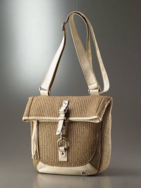 C8948*キタムラ2/K2*編メッシュ×レザー/軽量/ショルダーバッグ