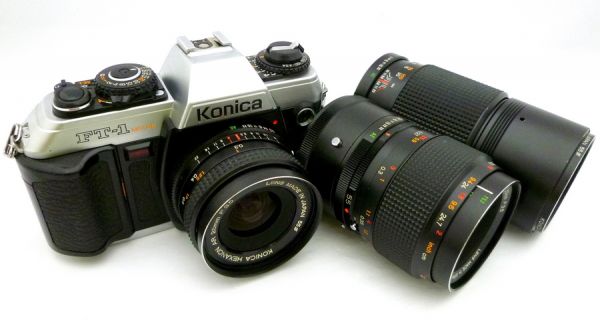 1円～Konica FT-1 MOTOR AR 28mm F3.5 付属有 中古品 2YKH-017D