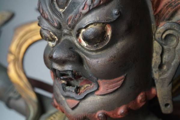 X31◇銅造鍍金 マハーカーラ像 神像 チベット密教美術 時代唐物_2