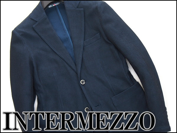 新品3.8万インターメッツォ ラッセルCOOLジャケットM紺★J22963