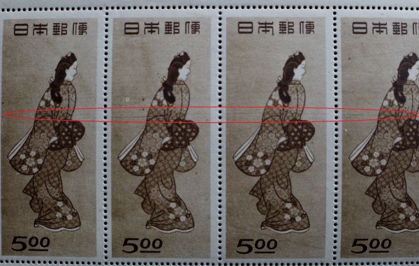 貴重!!】④見返り美人5面シート バラエティ 「中央に横線」他 Yahoo