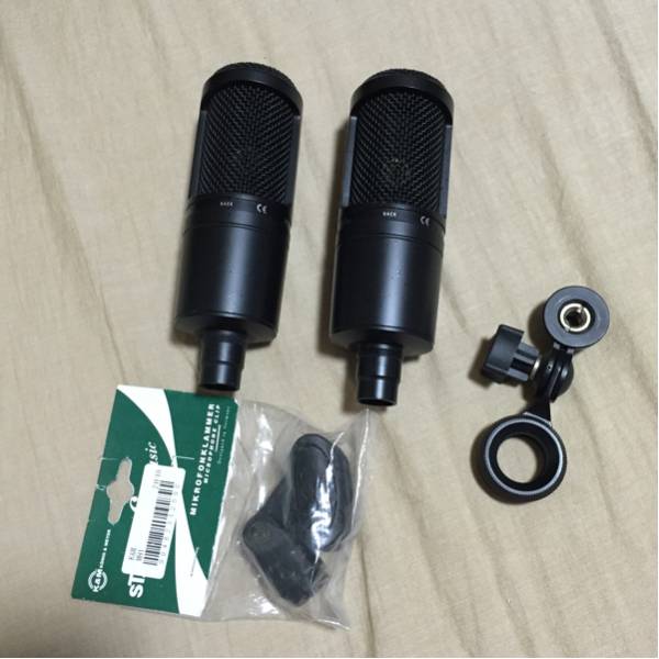 オーディオテクニカ AT2020 コンデンサーマイク 2本 セット 中古