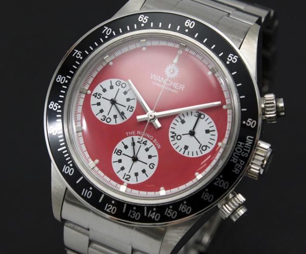 WANCHER手巻機械式クロノグラフ21600振動エキゾチックルマン時計