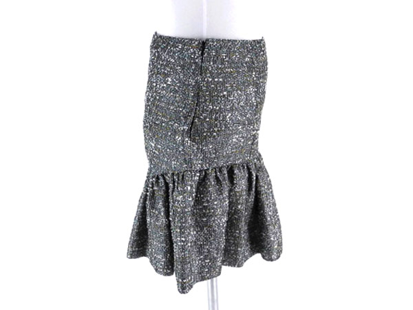 1円 美品 レッド ヴァレンチノ ツイード スカート 0 CQ790