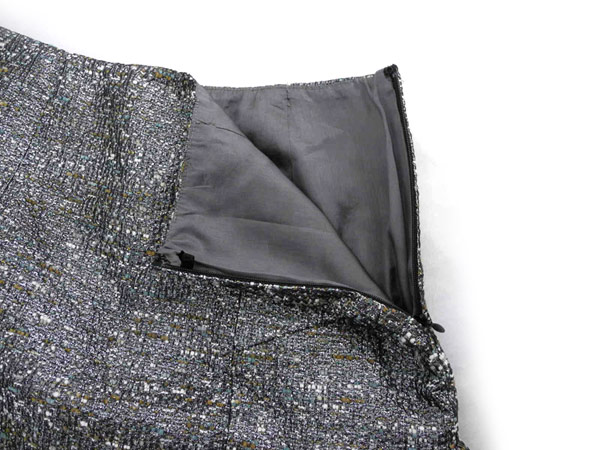 1円 美品 レッド ヴァレンチノ ツイード スカート 0 CQ790