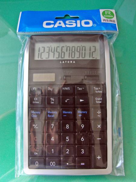 在庫限り Casio RT-7000-BK LATORA デザイン12桁電卓 RT7000 Bl