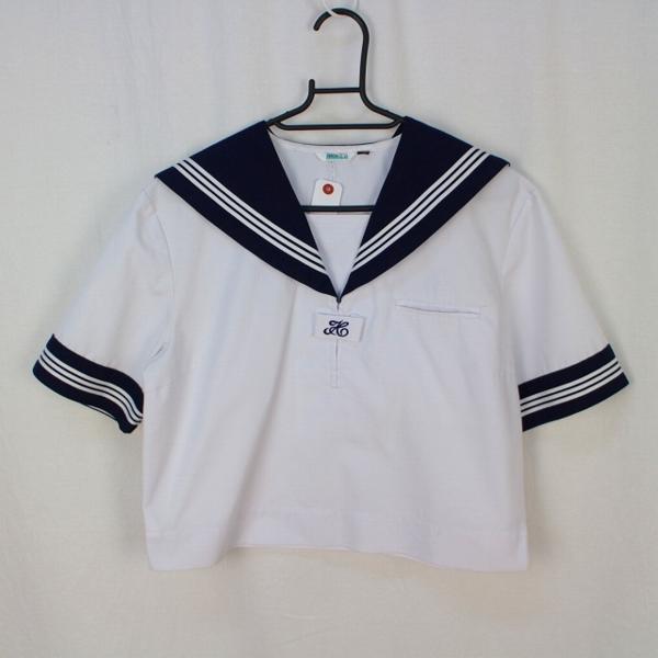 中古制服学生夏半袖白3本線通学用セーラー服高校中学上着AL3043