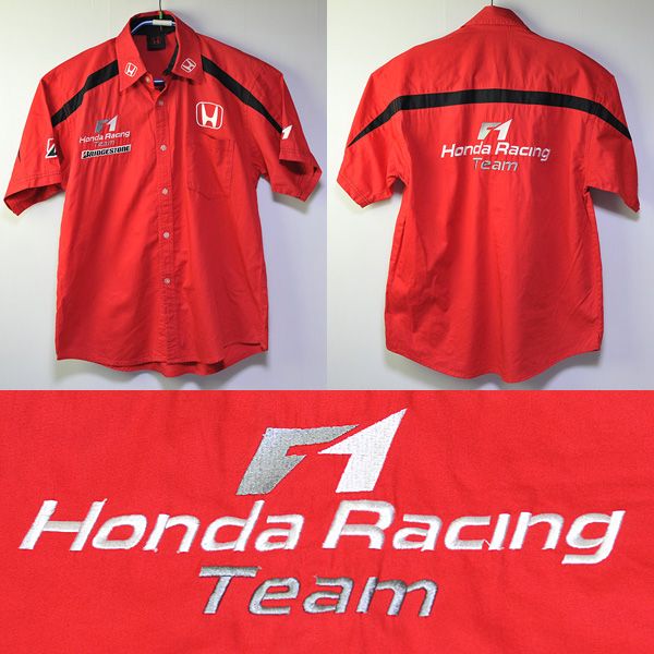 古着○ホンダレーシングチームF1 半袖ピットシャツ XL 汚有 xqp