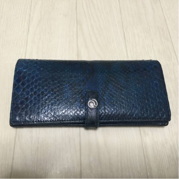 未使用☆yuhaku クロコダイル ブルー 青 パティーヌ 名刺入れ カード