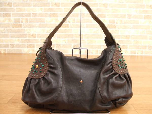 美品□HENRY CUIRアンリークイール EUROMANTIQUE ブラウン レザー