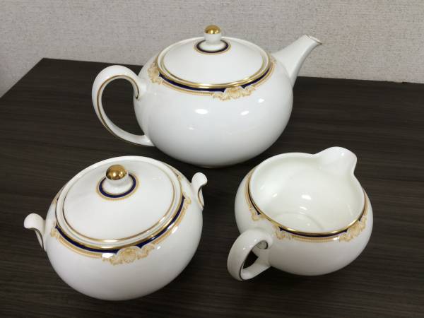 ウェッジウッド ティーポット クリーマー シュガー 中古美品