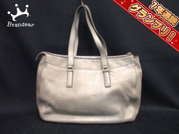 ヒロフ ショルダーバッグ グレー レザー HIROFU