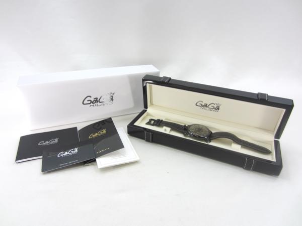 【本物】ガガミラノ 腕時計 マヌアーレスリム 黒 QZ 保証期間内