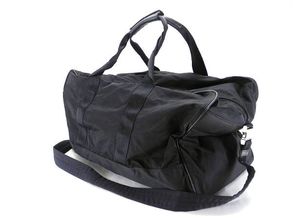1円 プラダ ナイロン ボストンバッグ ブラック HT349 プラダ(PRADA