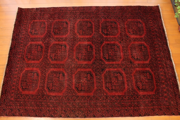 オールドの風格と気品の赤 絨毯 トルクメン 210㎝ ラグ LMRE2340