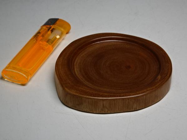 ◇煎茶道具【木製 瓶敷（急須台）】直径9cm 美しい木目です。 珍・良を
