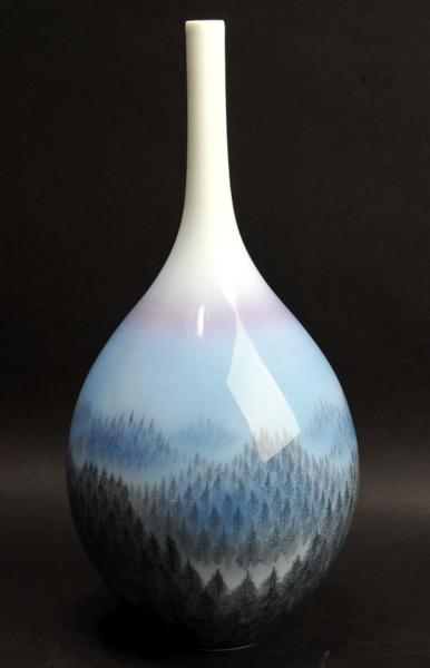3 陶芸日展作家 藤井朱明 有田焼花瓶 花器 壷 Yahoo!オークション [URA
