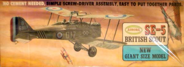 Aurora SE-5 British Model 0 SCOUT I VINTAGE Scout War World WWI Aurora SE-5 British Model 0 SCOUT I VINTAGE Scout War World WWI