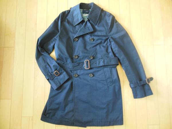極美品SHIPSシップス☆ベーシックトレンチコート　ダークブルーM