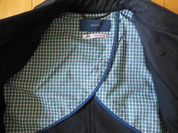 極美品SHIPSシップス☆ベーシックトレンチコート　ダークブルーM