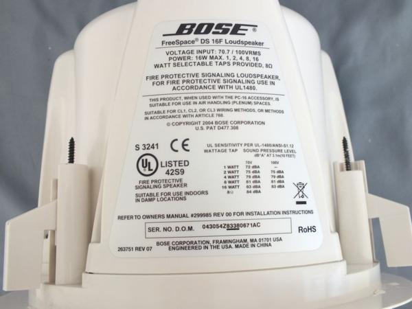 BOSE 天井埋込型スピーカー DS16F 中古品 ＃13002 BOSE FreeSpace