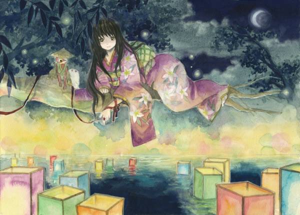 手描きイラスト オリジナル 灯篭流し見 手描きイラスト 売買されたオークション情報 Yahooの商品情報をアーカイブ公開 オークファン Aucfan Com