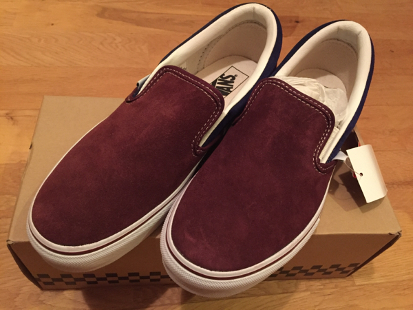 VANS スリッポン 27センチ US9 wine/navy スエード バンズ 新品