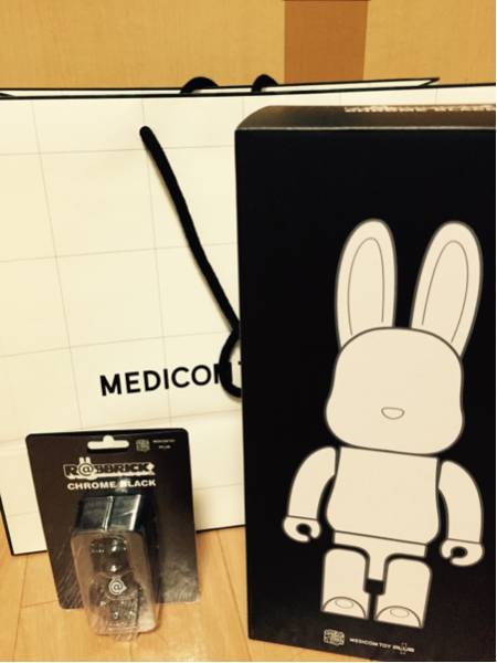 ◆MEDICOMTOY PLUS限定 R@BBRICK Chrome BLACK 400%&100% ◆