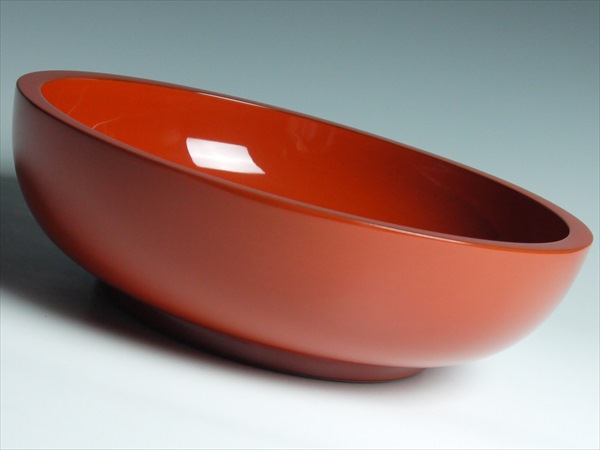 H561 平安 象彦 作 天然木 漆塗 大鉢 盛器 菓子鉢 29.5cm 共箱