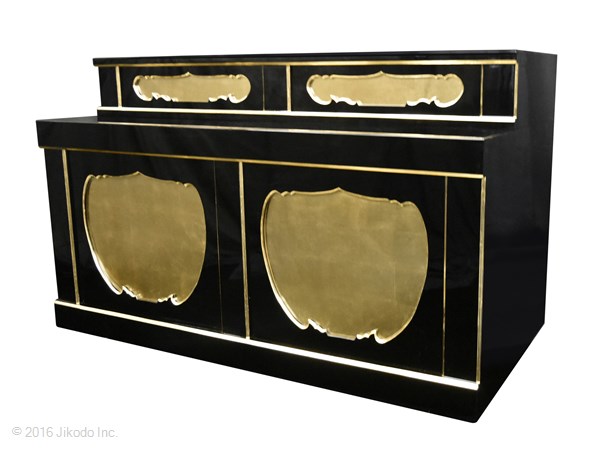 【展示品特価】大型の黒塗り箱型須弥壇　雛壇付き　幅150センチ